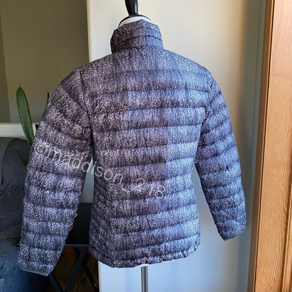 Patagonia Down Sweater Jacket Small Forestland Tailored Grey Black Snowy S - Picture 10 of 16